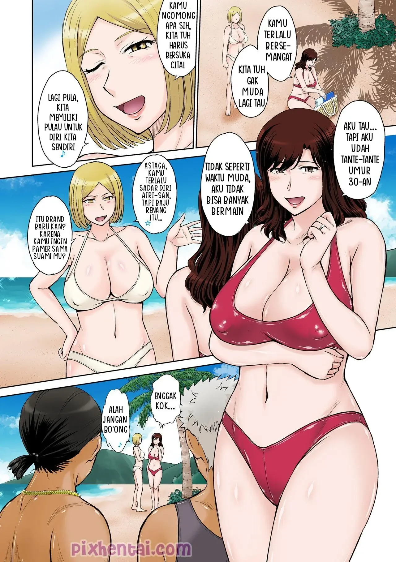 2 Tante Sexy di Gangbang saat Liburan ke Pantai - Halaman 2