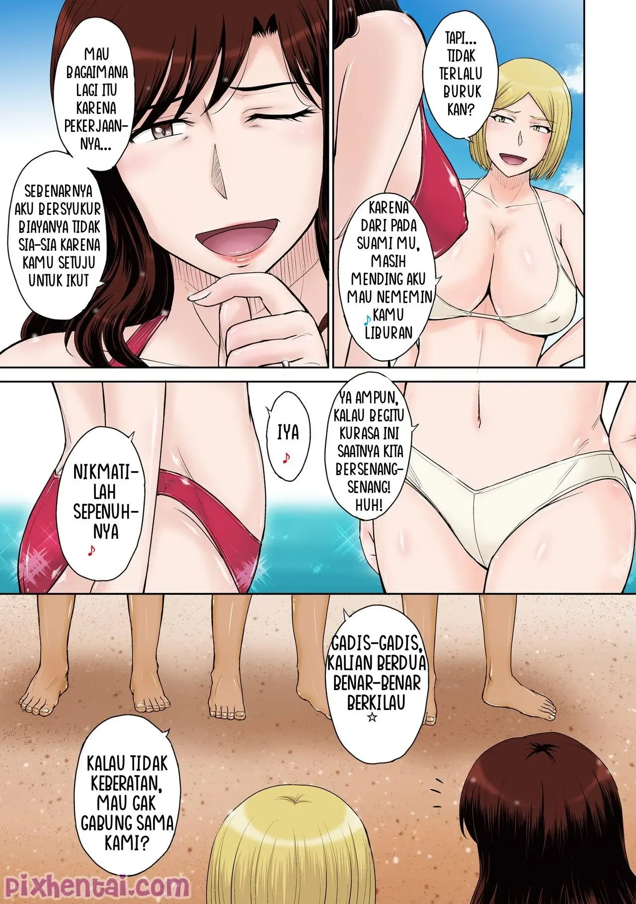 2 Tante Sexy di Gangbang saat Liburan ke Pantai - Halaman 3
