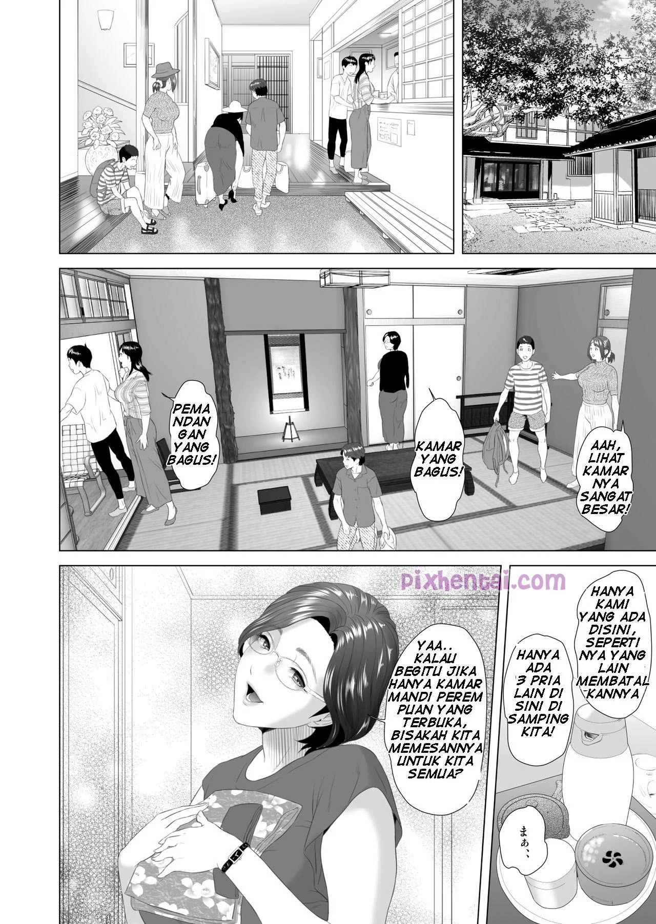 Joint Hot Spring Trip : Pesta Sex dengan Ibu dan Tante-tante Binal - Halaman 9